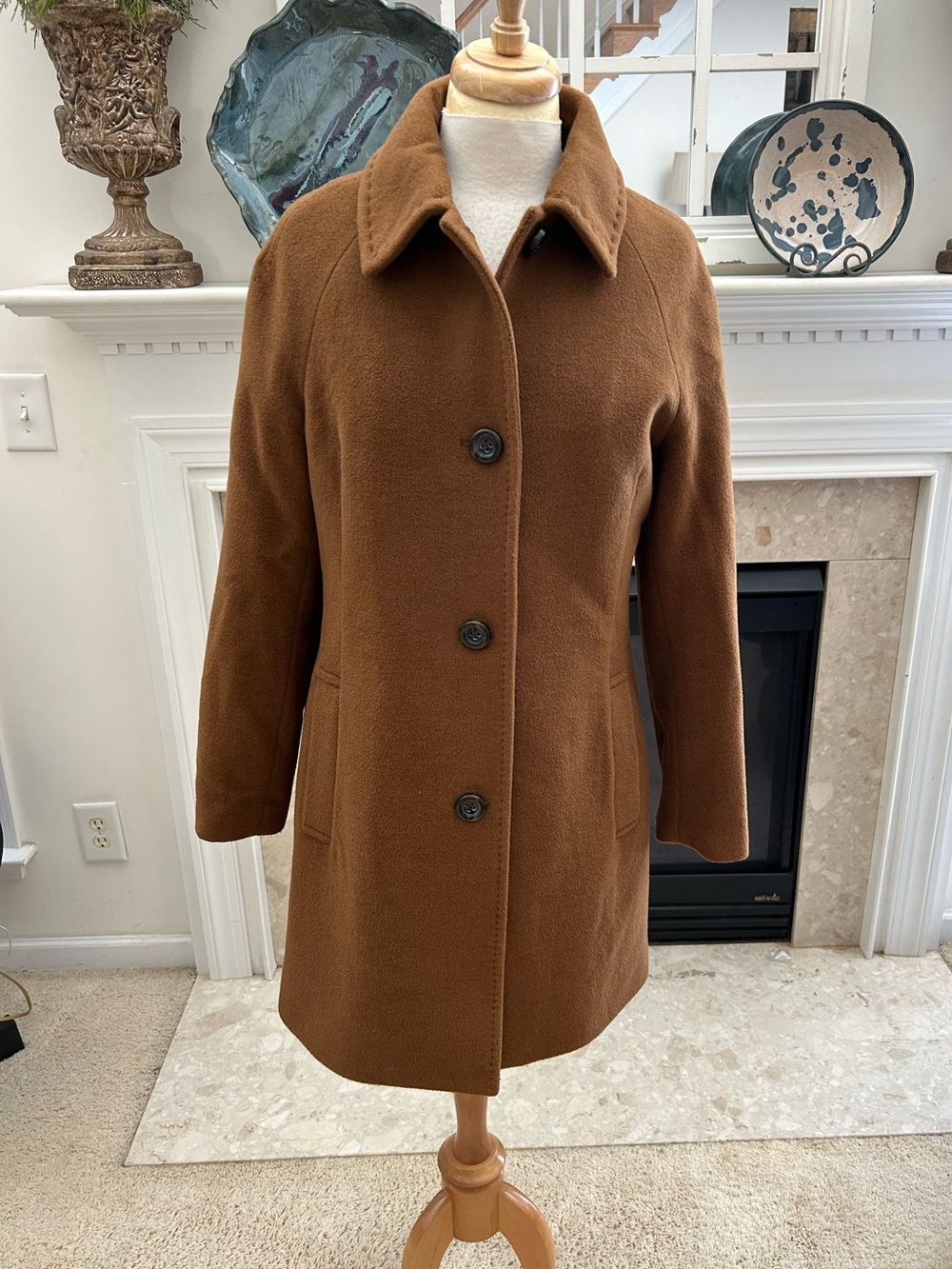 Bernardo Design Dark Camel Wool/Angora Coat